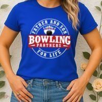 Father And Son Bowling Partners For Life Gift Women's T-Shirt thumb 2