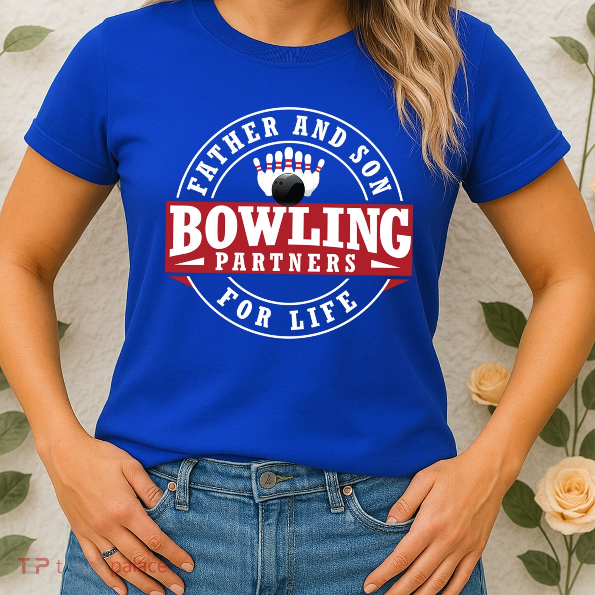 Father And Son Bowling Partners For Life Gift Women's T-Shirt