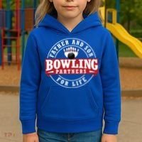 Father And Son Bowling Partners For Life Gift Kids Hoodie thumb 3