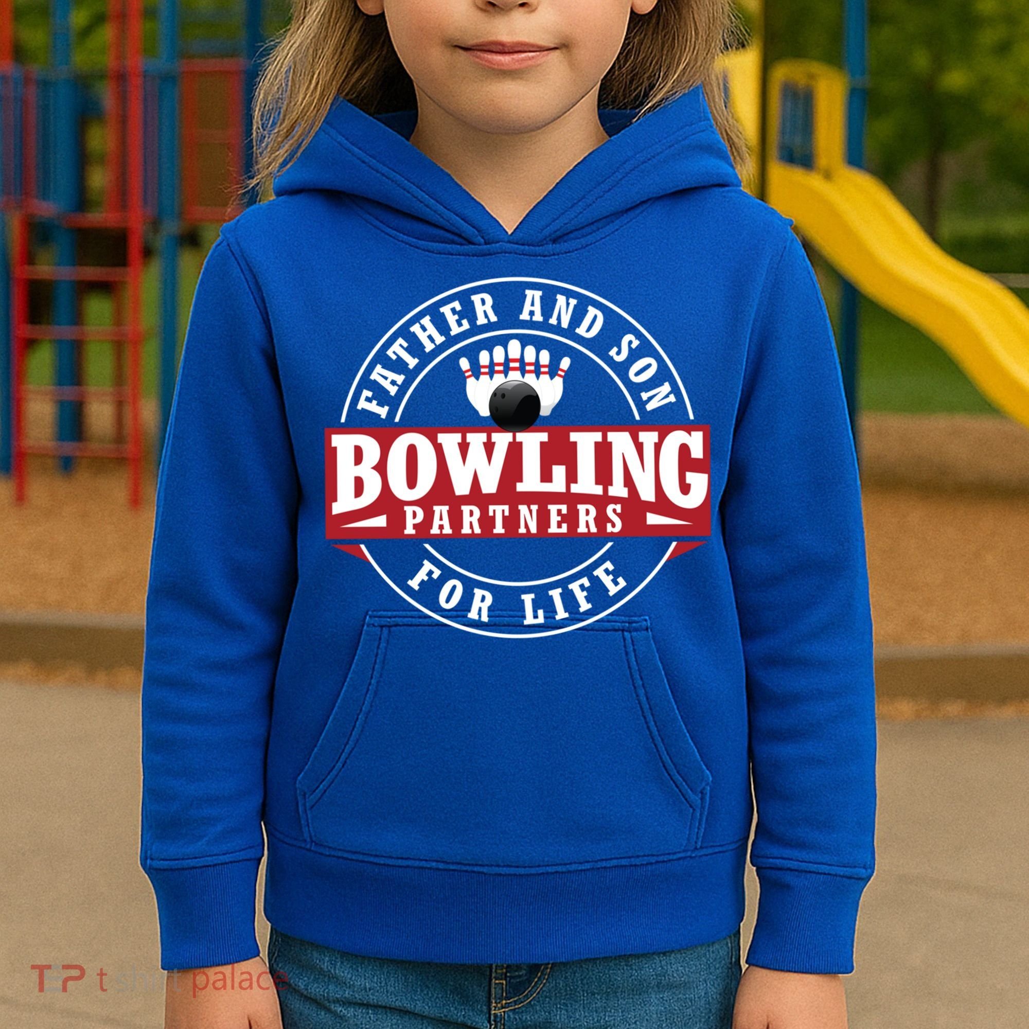 Father And Son Bowling Partners For Life Gift Kids Hoodie