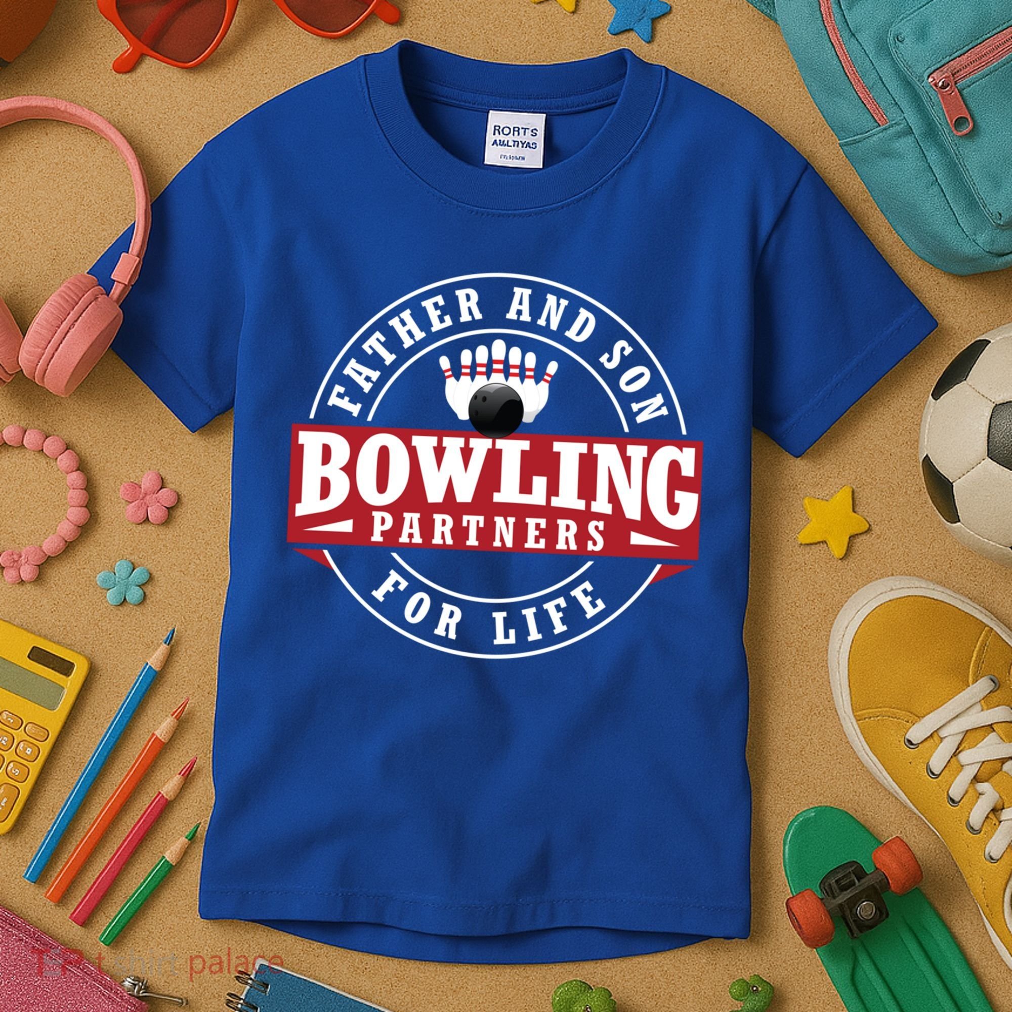 Father And Son Bowling Partners For Life Gift Kids T-Shirt