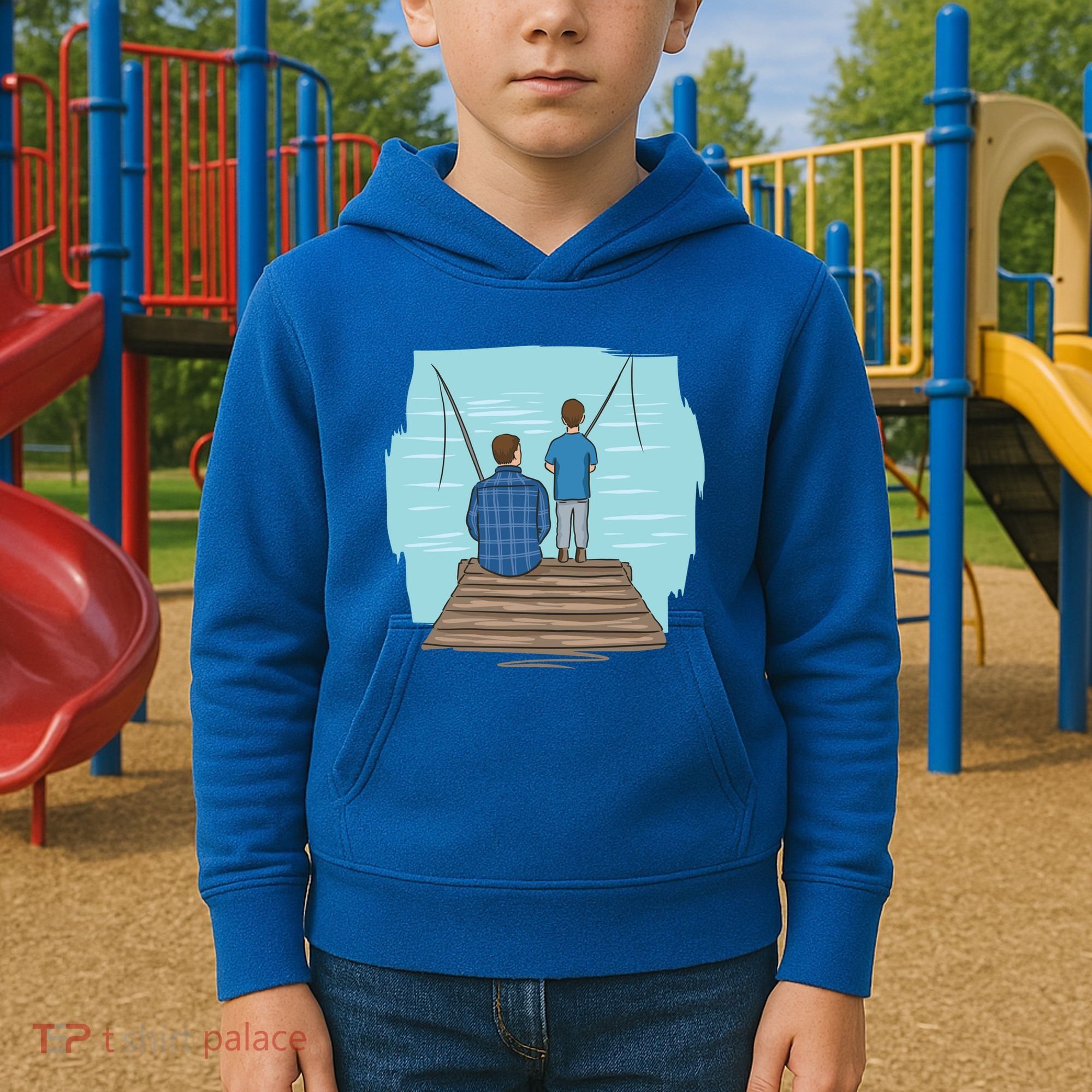 Father And Son Fishing Partners For Life Gift Kids Hoodie
