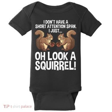 Funny ADHD Squirrel Design For Men Women Chipmunk Pet Lovers Baby Bodysuit