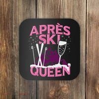 Funny Apres Ski Queen Skiing Winter Sports Party Fun Coaster thumb 0