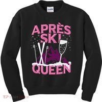Funny Apres Ski Queen Skiing Winter Sports Party Fun Kids Sweatshirt thumb 0