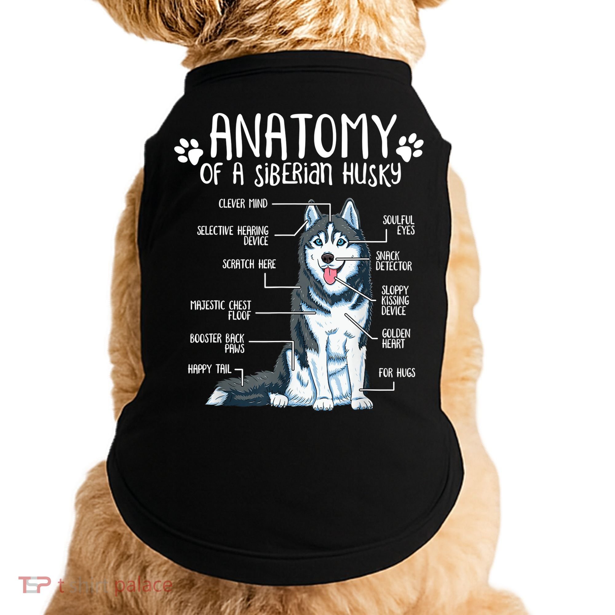Funny Anatomy Siberian Husky Dog Lover TShirt Doggie Tank