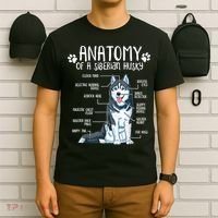 Funny Anatomy Siberian Husky Dog Lover TShirt T-Shirt thumb 6