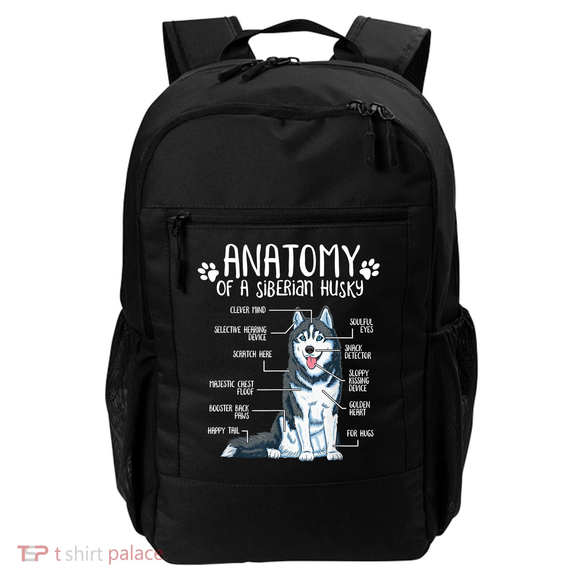 Funny Anatomy Siberian Husky Dog Lover TShirt Backpack
