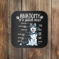 Funny Anatomy Siberian Husky Dog Lover TShirt Coaster thumb 0