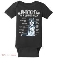 Funny Anatomy Siberian Husky Dog Lover TShirt Baby Bodysuit thumb 0