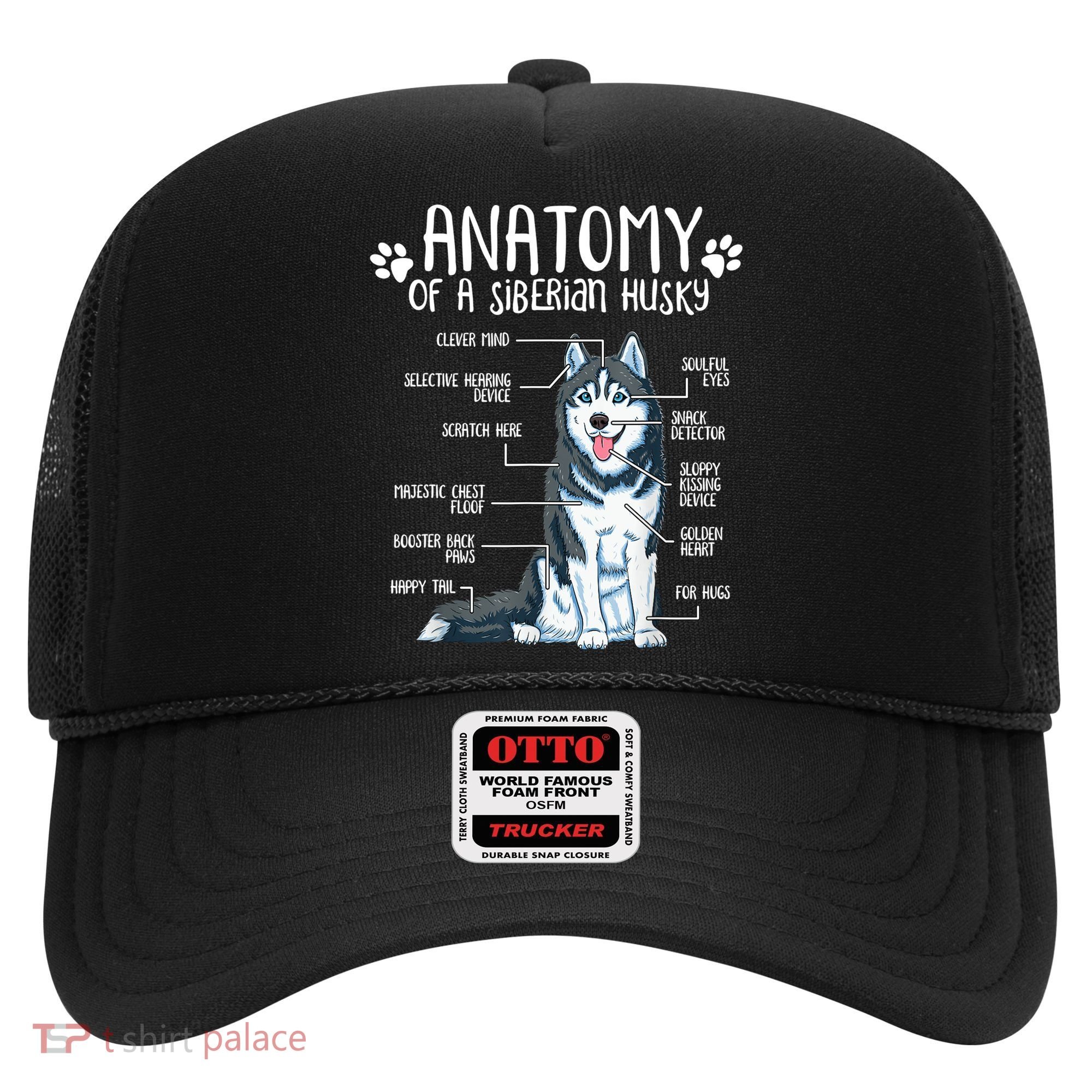 Funny Anatomy Siberian Husky Dog Lover TShirt Hat