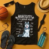 Funny Anatomy Siberian Husky Dog Lover TShirt Tank Top thumb 4