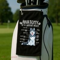 Funny Anatomy Siberian Husky Dog Lover TShirt Golf Towel thumb 2
