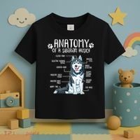 Funny Anatomy Siberian Husky Dog Lover TShirt Toddler T-Shirt thumb 3
