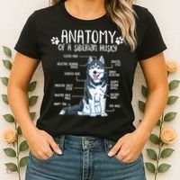Funny Anatomy Siberian Husky Dog Lover TShirt Women's T-Shirt thumb 2