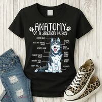 Funny Anatomy Siberian Husky Dog Lover TShirt Women's T-Shirt thumb 3