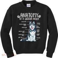 Funny Anatomy Siberian Husky Dog Lover TShirt Kids Sweatshirt thumb 0