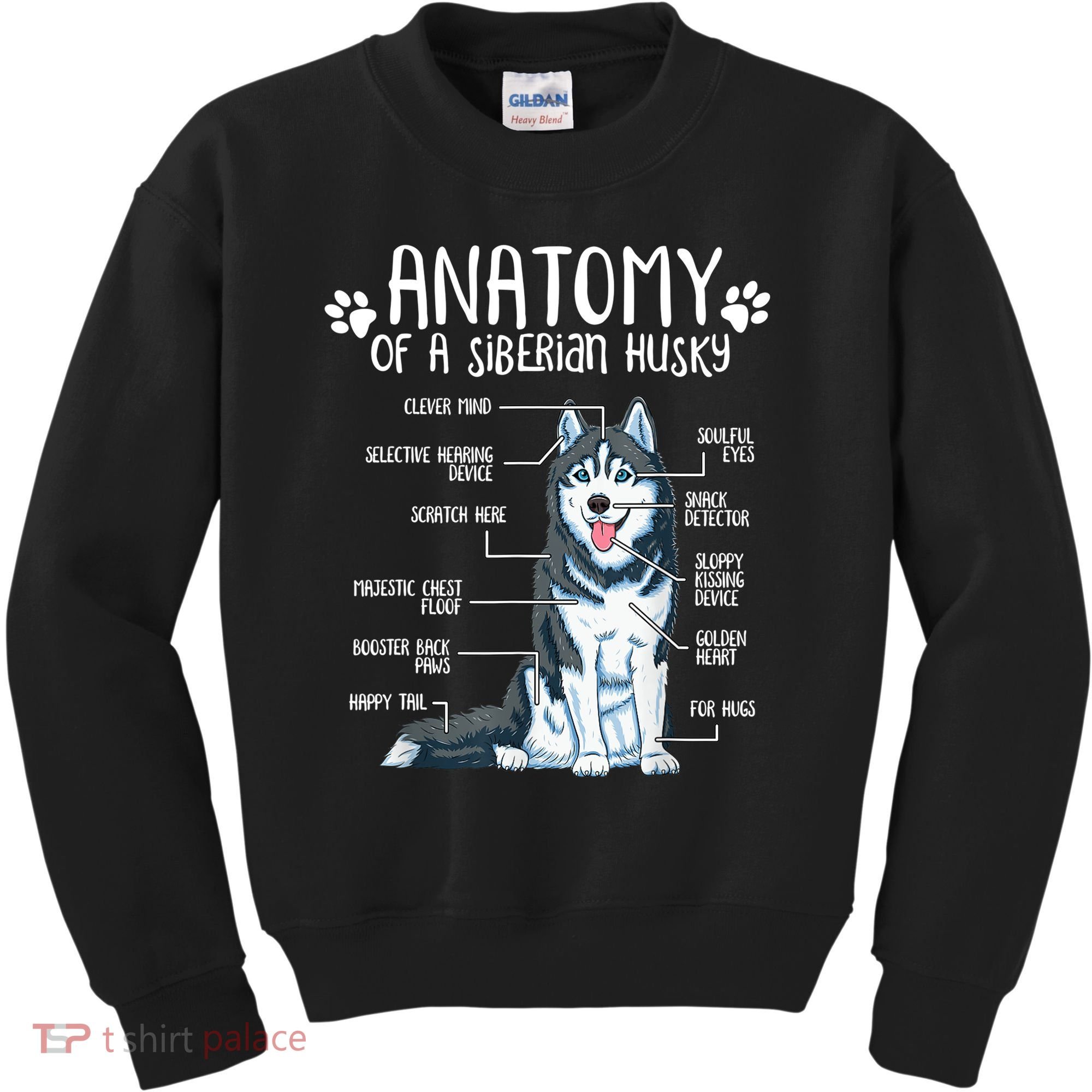Funny Anatomy Siberian Husky Dog Lover TShirt Kids Sweatshirt