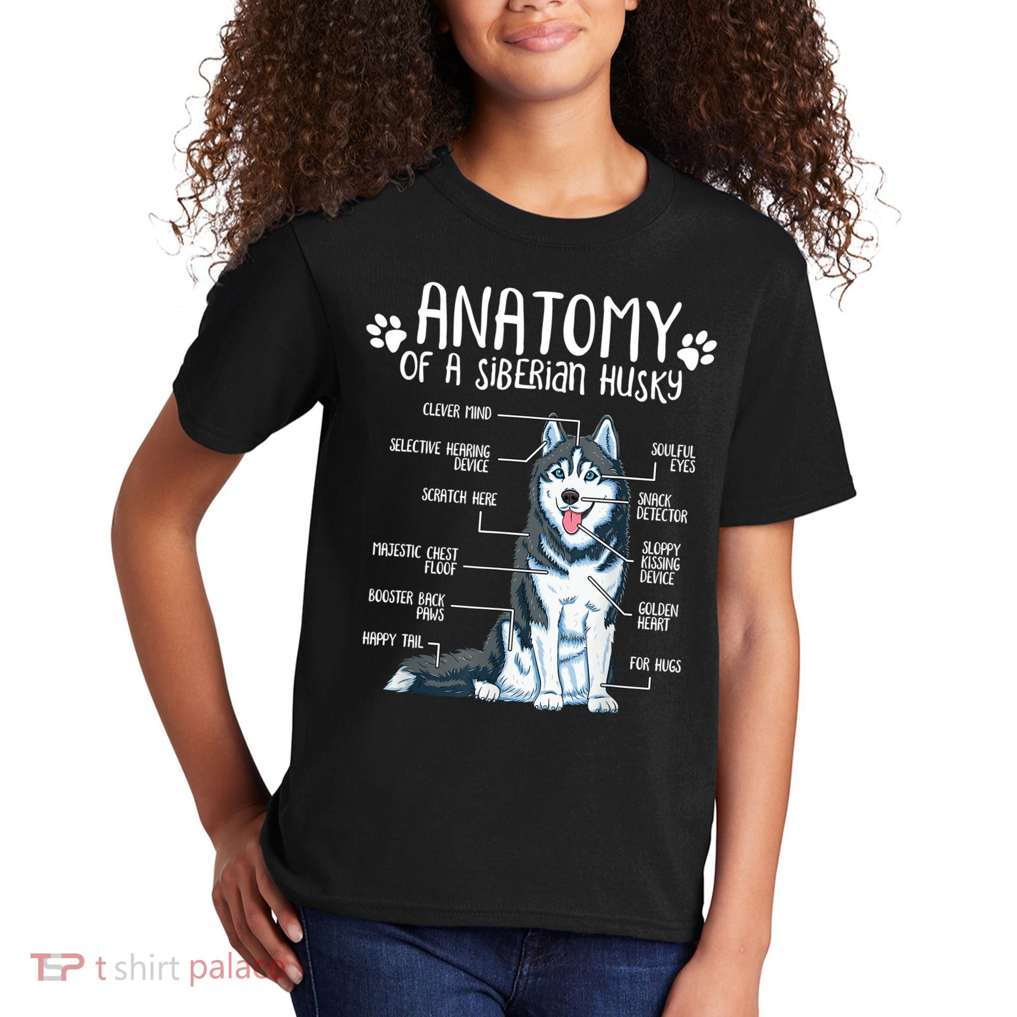 Funny Anatomy Siberian Husky Dog Lover TShirt Kids T-Shirt