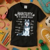 Funny Anatomy Siberian Husky Dog Lover TShirt Kids T-Shirt thumb 3