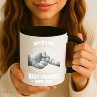 Father And Son Best Friends For Life Funny Happy Fathers Day Gift Coffee Mug thumb 3