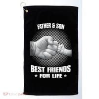 Father And Son Best Friends For Life Funny Happy Fathers Day Gift Golf Towel thumb 0