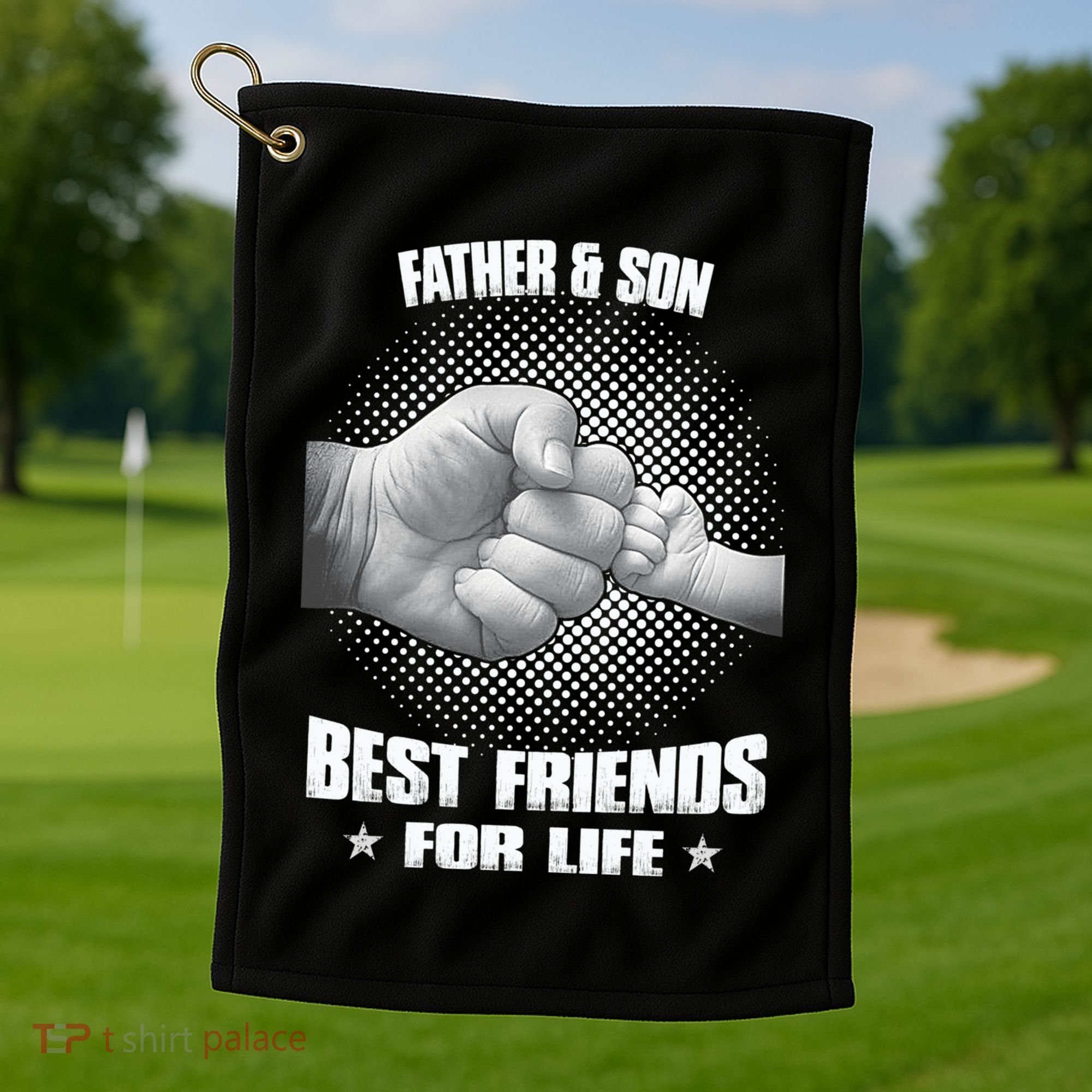 Father And Son Best Friends For Life Funny Happy Fathers Day Gift Golf Towel