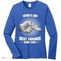 Father And Son Best Friends For Life Funny Happy Fathers Day Gift Women's Long Sleeve Shirt thumb 0