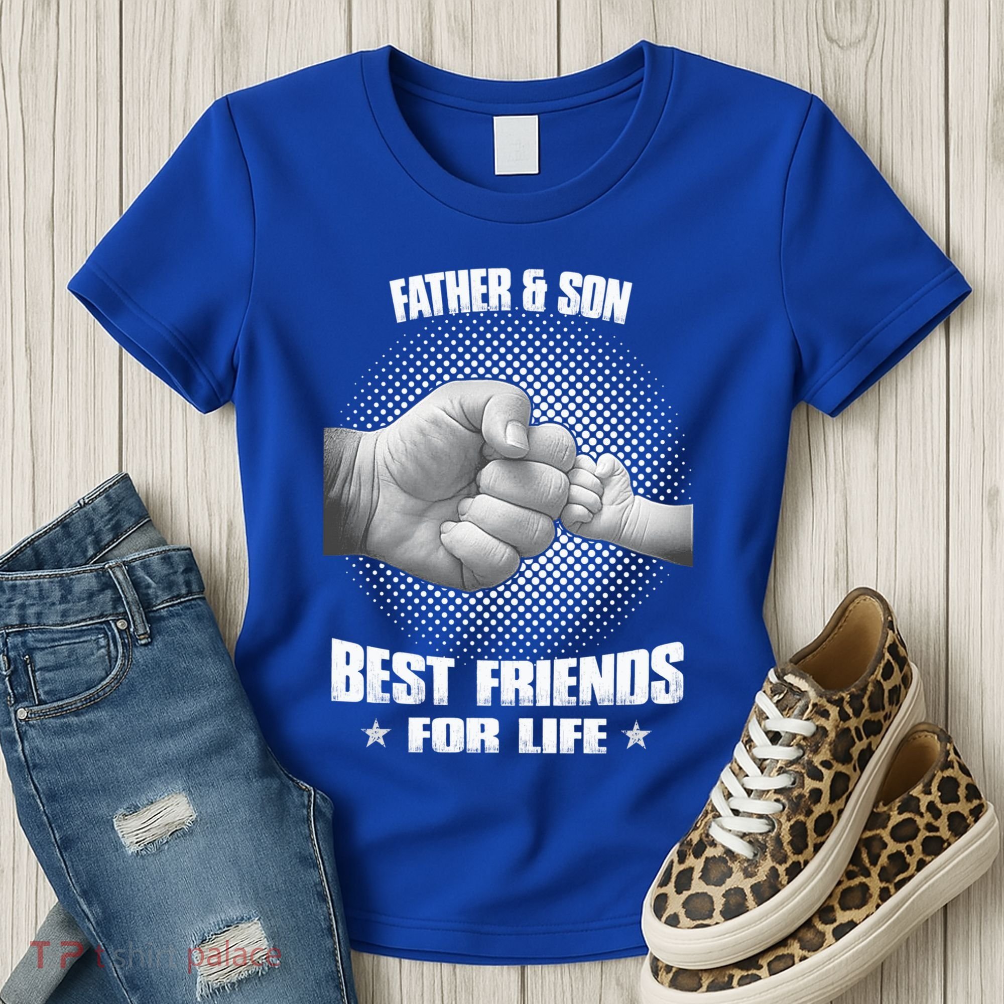 Father And Son Best Friends For Life Funny Happy Fathers Day Gift Women's T-Shirt