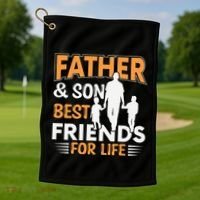 Father And Son Best Friends For Life Men Golf Towel thumb 1