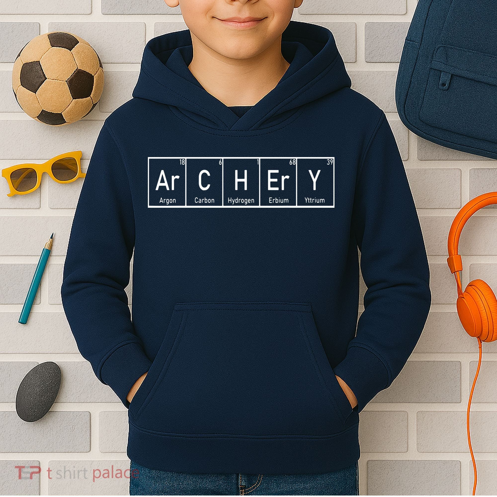 Funny Archery Shirts I Periodic Elements Nerd Gift Idea Kids Hoodie