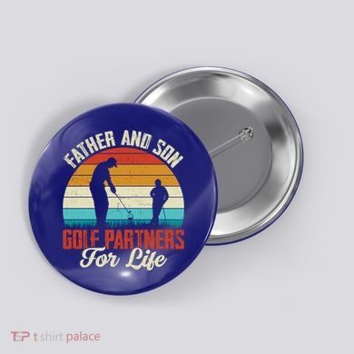 Father And Son Golf Partners For Life Gift Button