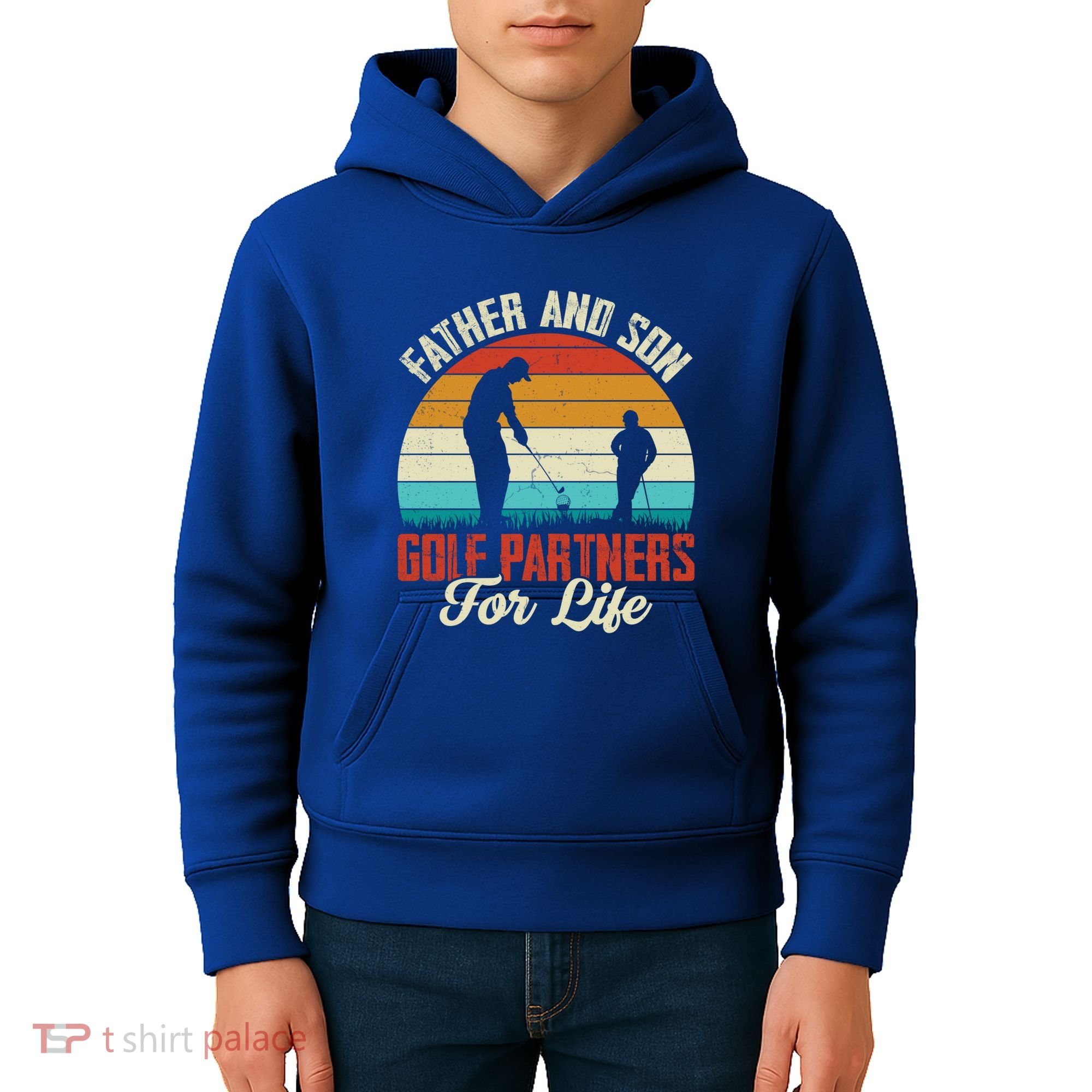 Father And Son Golf Partners For Life Gift Kids Hoodie