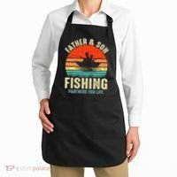 Father And Son Fishing Partner For Life Retro Matching Dad Apron thumb 2