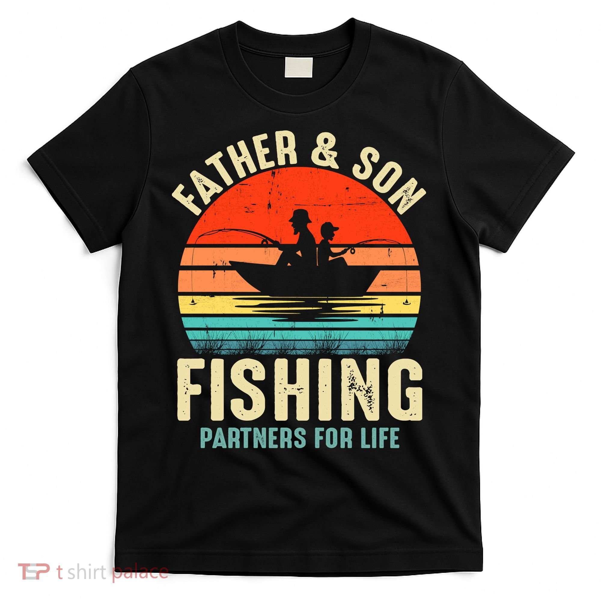 Father And Son Fishing Partner For Life Retro Matching Dad T-Shirt