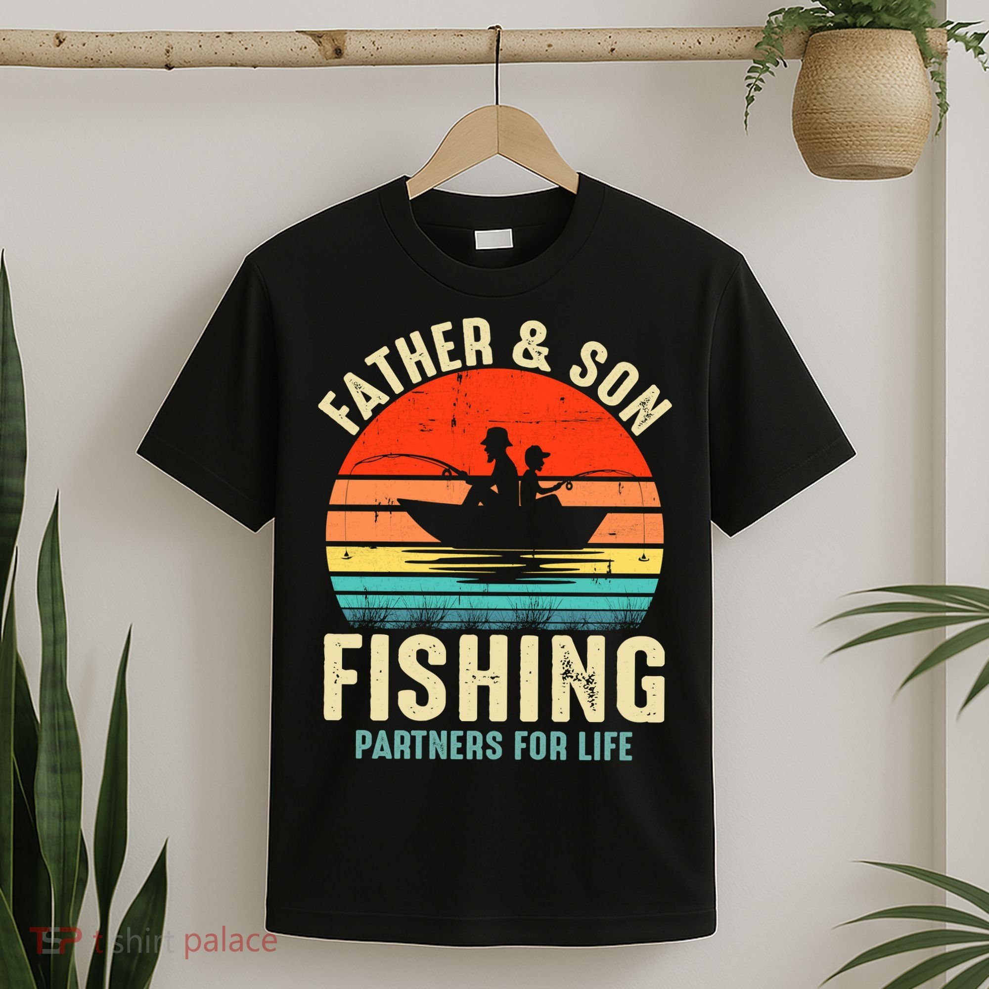 Father And Son Fishing Partner For Life Retro Matching Dad T-Shirt