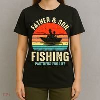 Father And Son Fishing Partner For Life Retro Matching Dad T-Shirt thumb 4