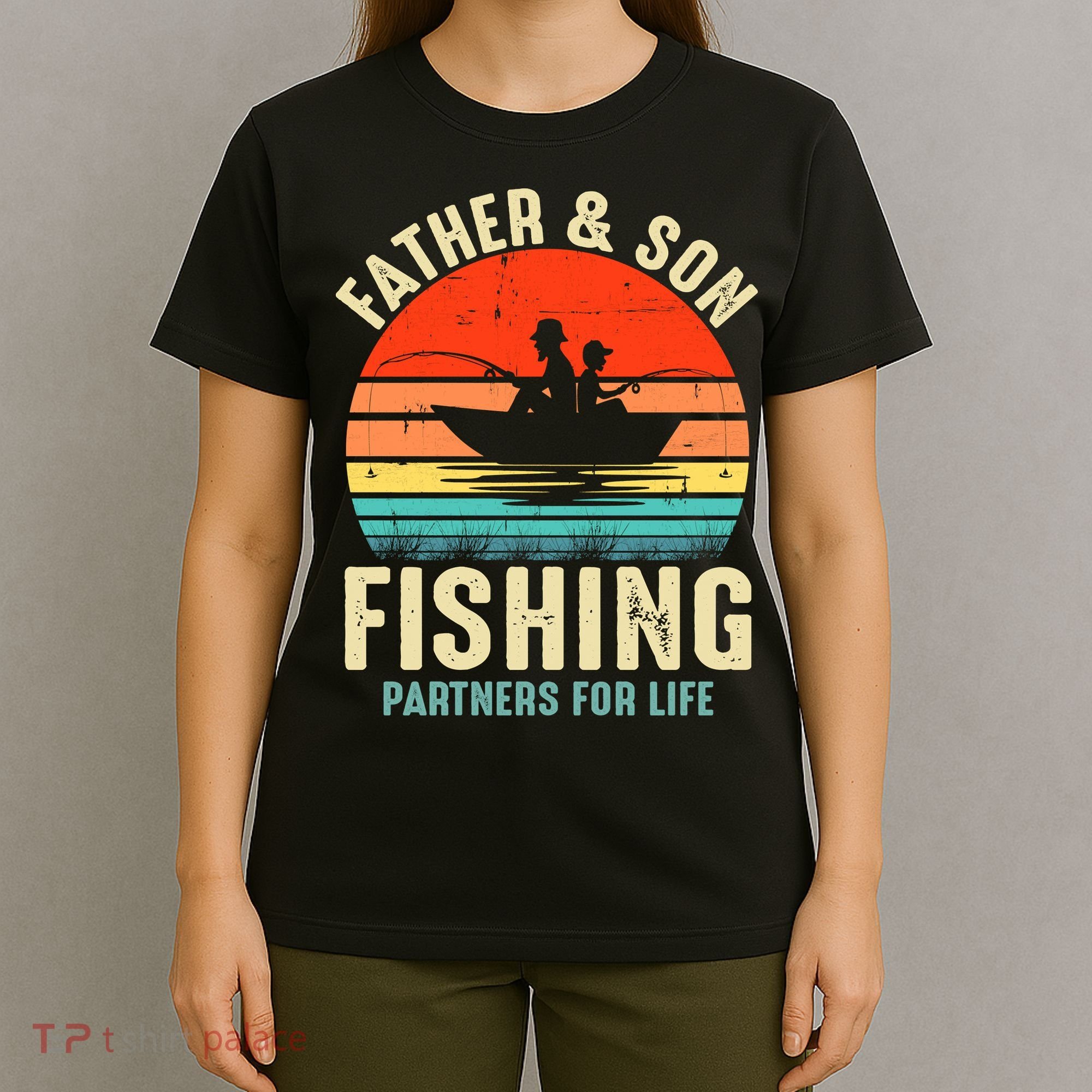 Father And Son Fishing Partner For Life Retro Matching Dad T-Shirt