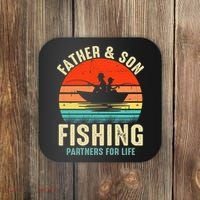 Father And Son Fishing Partner For Life Retro Matching Dad Coaster thumb 0