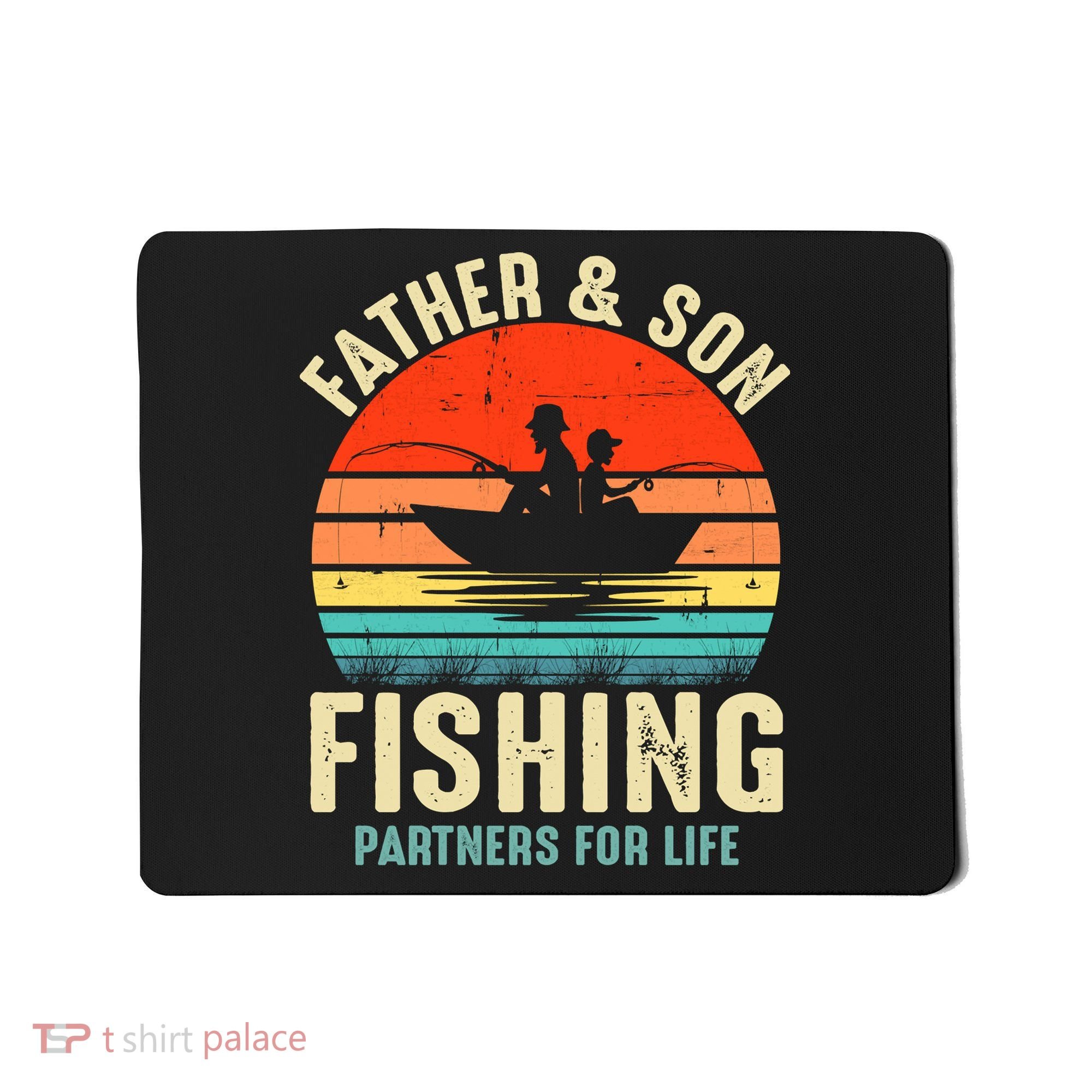 Father And Son Fishing Partner For Life Retro Matching Dad Mousepad