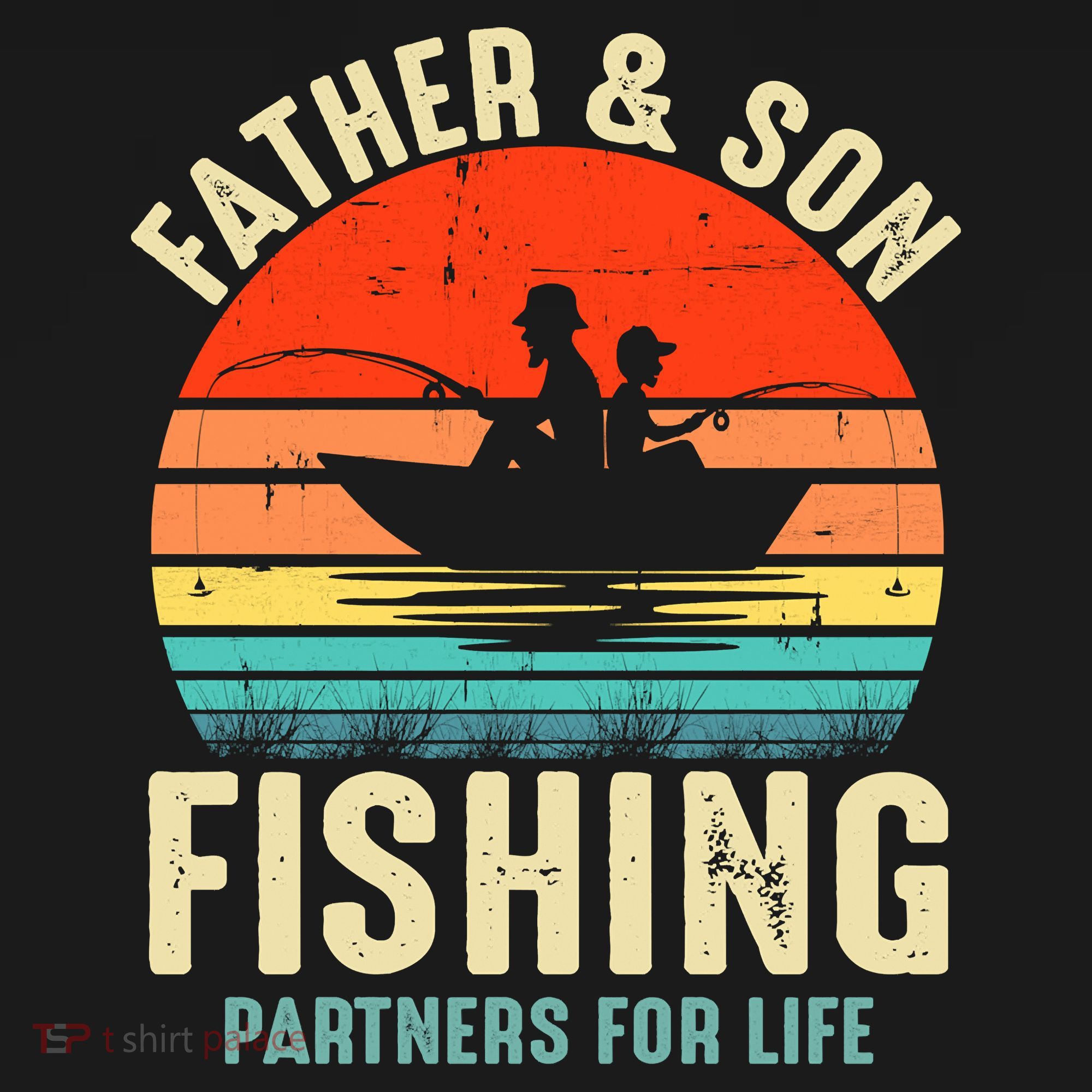 Father And Son Fishing Partner For Life Retro Matching Dad Mousepad