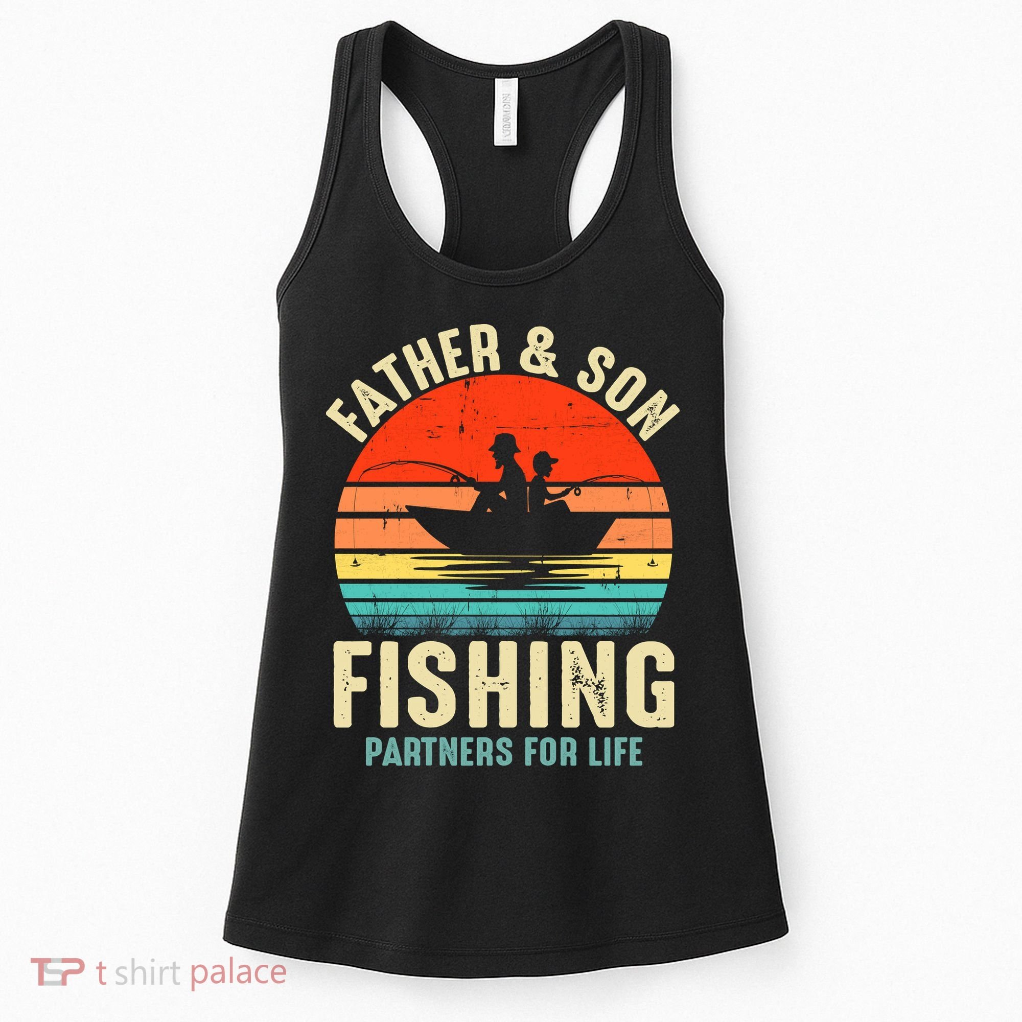 Father And Son Fishing Partner For Life Retro Matching Dad Women's Tank Top