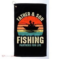Father And Son Fishing Partner For Life Retro Matching Dad Golf Towel thumb 0