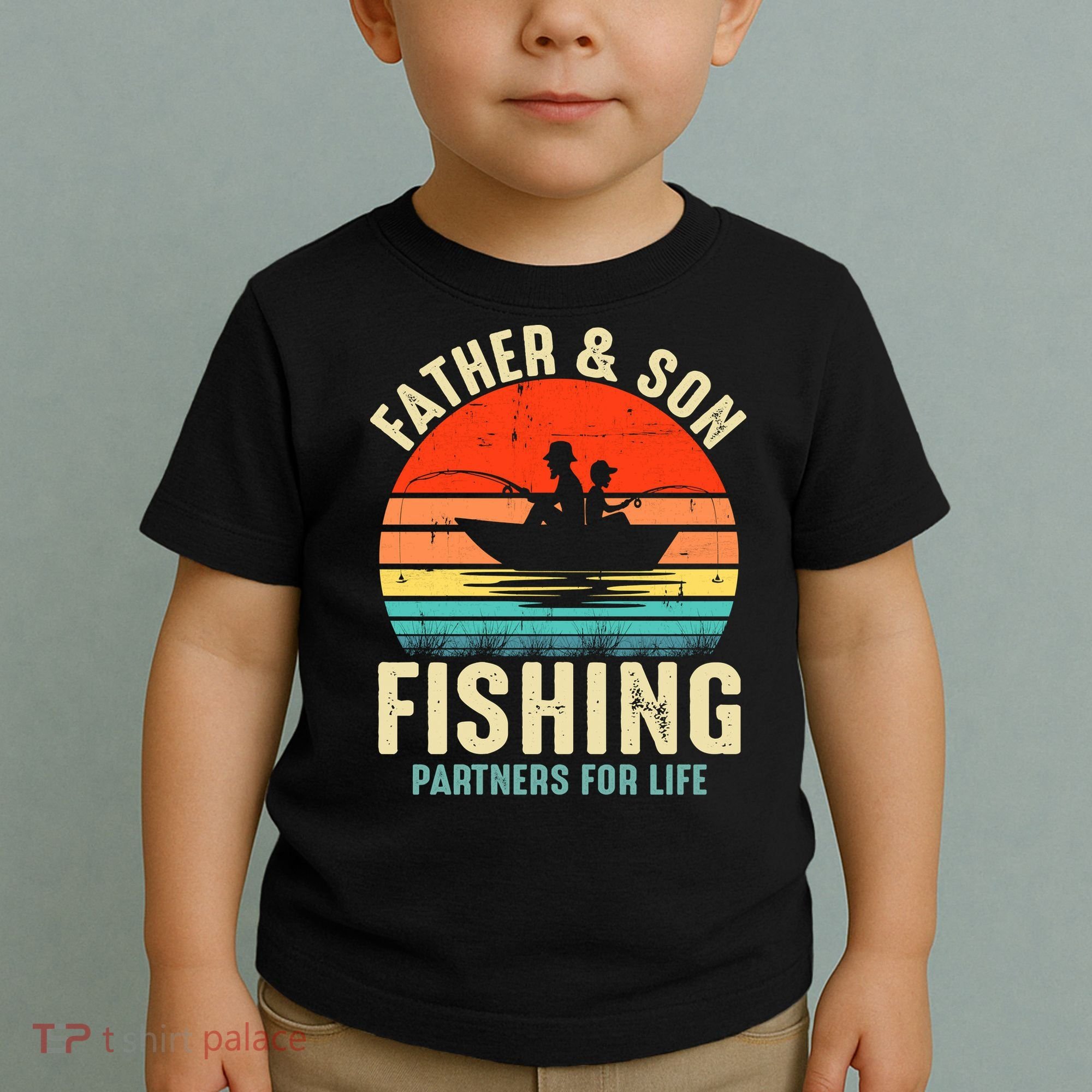 Father And Son Fishing Partner For Life Retro Matching Dad Toddler T-Shirt