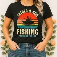 Father And Son Fishing Partner For Life Retro Matching Dad Women's T-Shirt thumb 2
