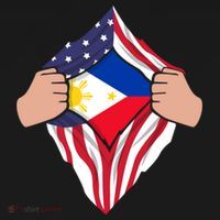 Filipino American Superhero Usa Philippines Man Chest Flag Gift USA-Made Doggie Bandana thumb 2
