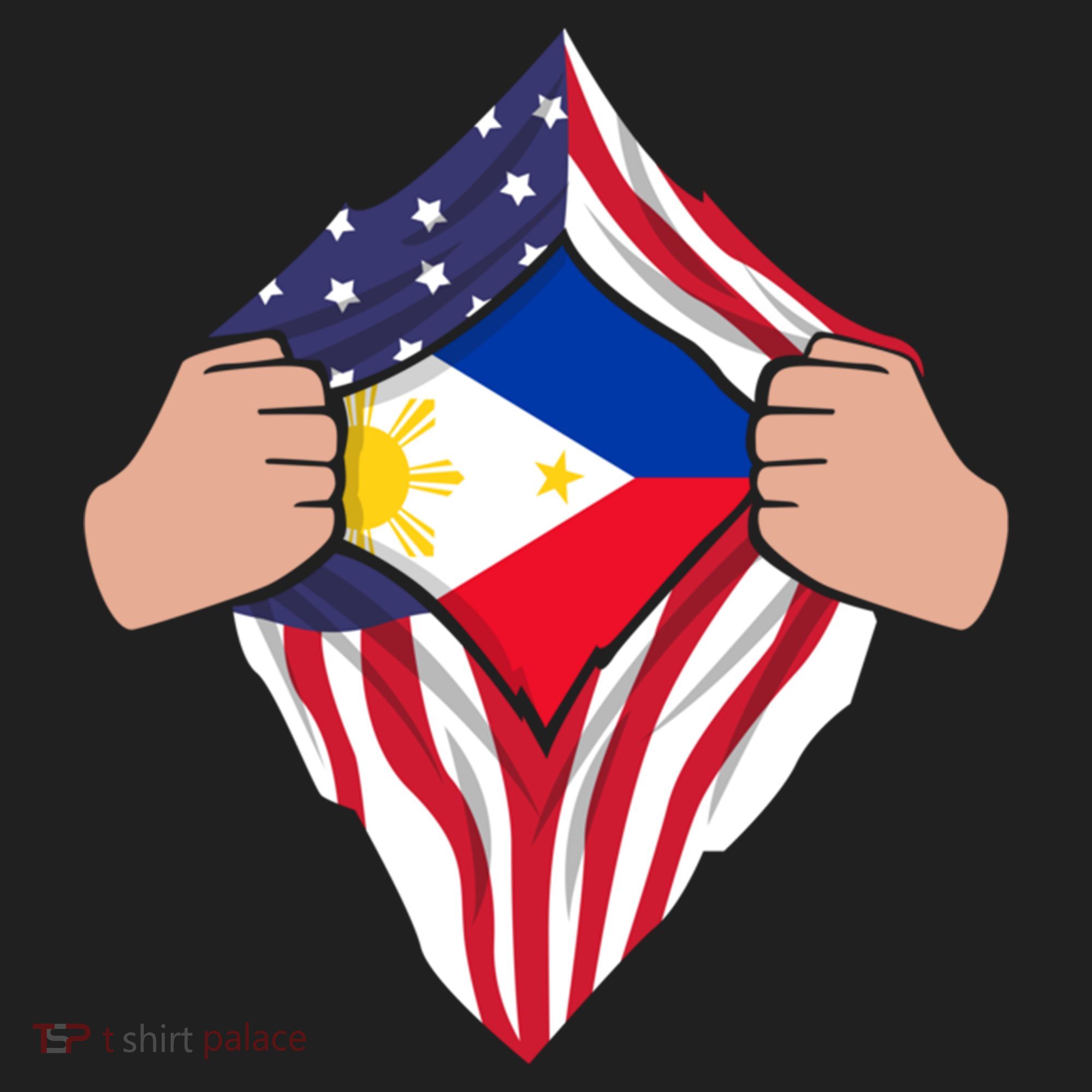 Filipino American Superhero Usa Philippines Man Chest Flag Gift Beanie