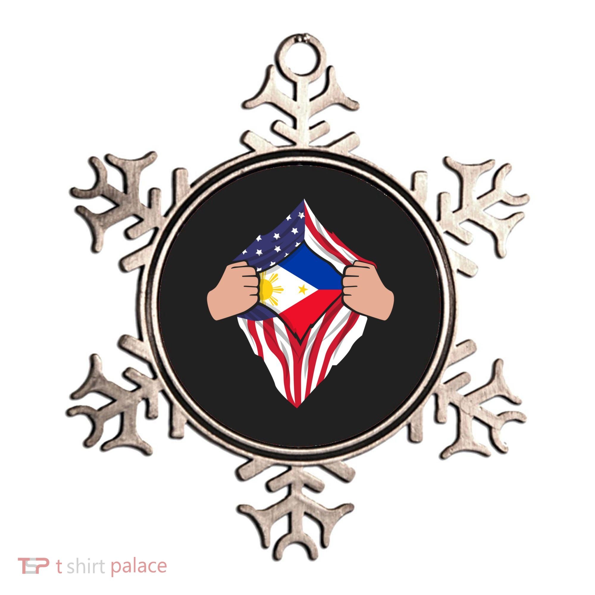 Filipino American Superhero Usa Philippines Man Chest Flag Gift Ornament