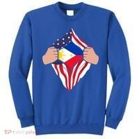 Filipino American Superhero Usa Philippines Man Chest Flag Gift Sweatshirt thumb 0