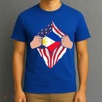 Filipino American Superhero Usa Philippines Man Chest Flag Gift T-Shirt thumb 3